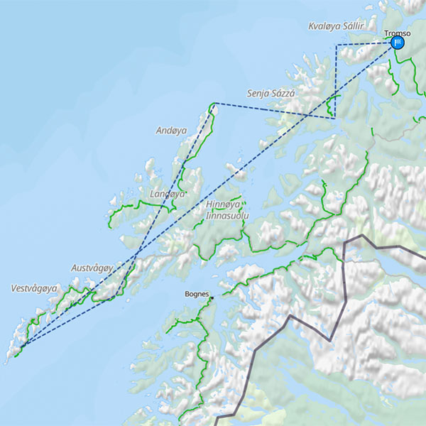 Map circuit Norvège Nord