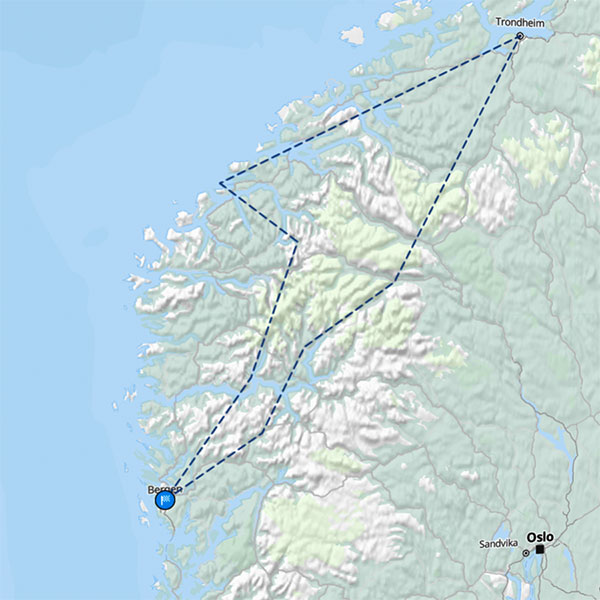 Map circuit Norvège Sud