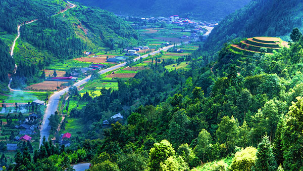 Vue panoramique de Ha Giang